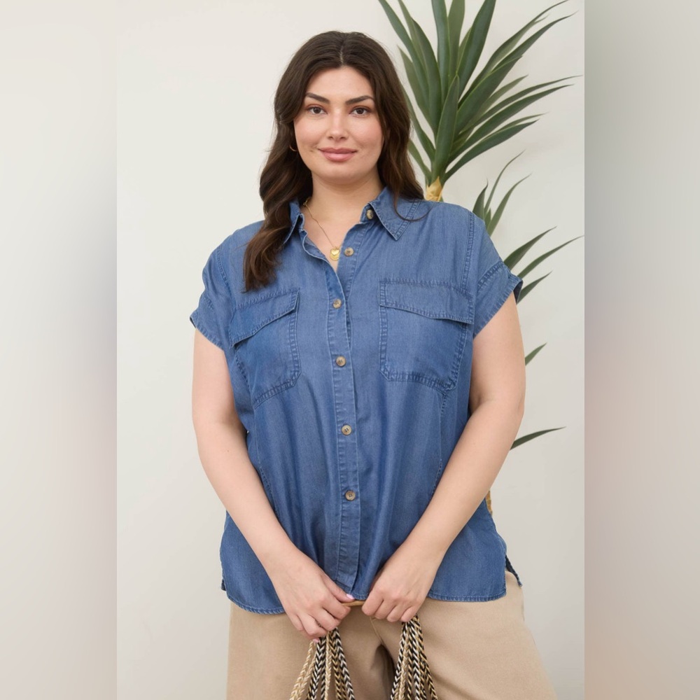 Blue Denim Button-Up Shirt